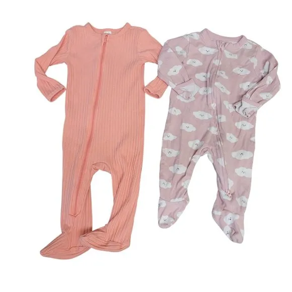 Infant Baby Girl 3-6 Month Lot of 14 Bundle Clothing Shoes Sleepers Bamboo Pants