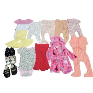 Infant Baby Girl 3-6 Month Lot of 14 Bundle Clothing Shoes Sleepers Bamboo Pants