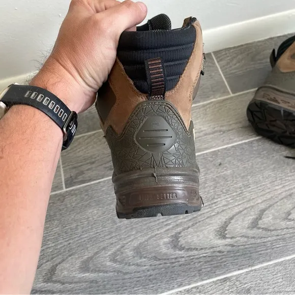 Irish Setter Brown and Black Work Boots with safety toe and metguard. M12
