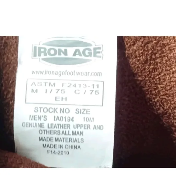 Iron Age Boots Men's Hauler Brown  11&quot; Wellington Work Boot~IA0194~Size 10 M