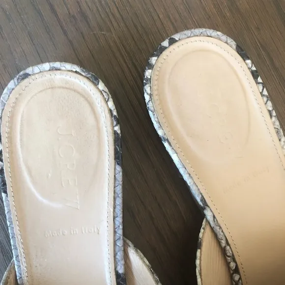 J. Crew Snakeskin Loafer Mules with tassel leather size 7.5 pre-owned
