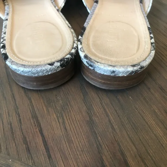 J. Crew Snakeskin Loafer Mules with tassel leather size 7.5 pre-owned
