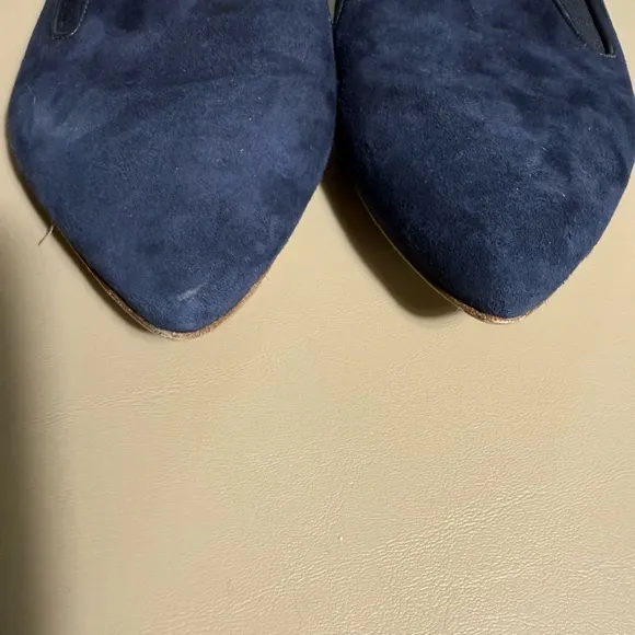 Jenni Kayne, women's, blue suede point toe mules, flats, 37, 7