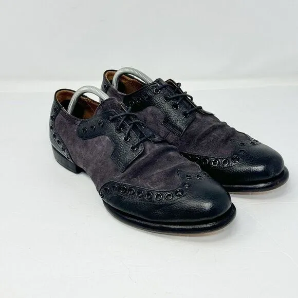 John Fluevog Virtue Pound Lace-Up Derby‎ Wingtip Men's Shoes Size 9.5 Black