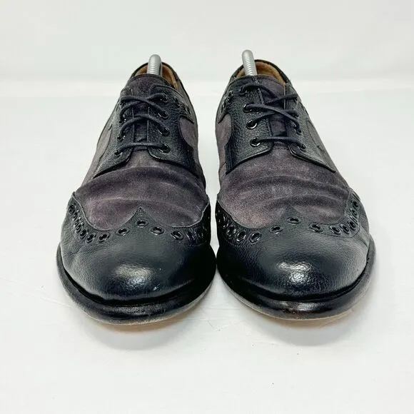 John Fluevog Virtue Pound Lace-Up Derby‎ Wingtip Men's Shoes Size 9.5 Black