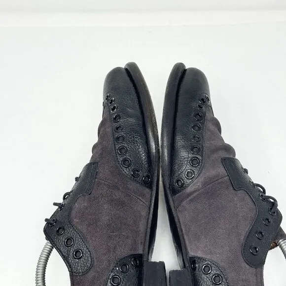 John Fluevog Virtue Pound Lace-Up Derby‎ Wingtip Men's Shoes Size 9.5 Black