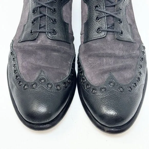 John Fluevog Virtue Pound Lace-Up Derby‎ Wingtip Men's Shoes Size 9.5 Black