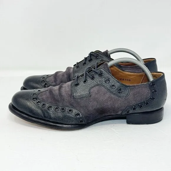 John Fluevog Virtue Pound Lace-Up Derby‎ Wingtip Men's Shoes Size 9.5 Black