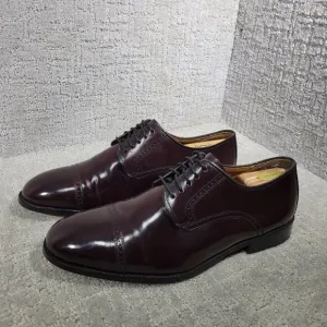 Johnston &amp; Murphy Bradford Men's 11 3E Red Burgundy Leather Cap Toe Oxford Shoes