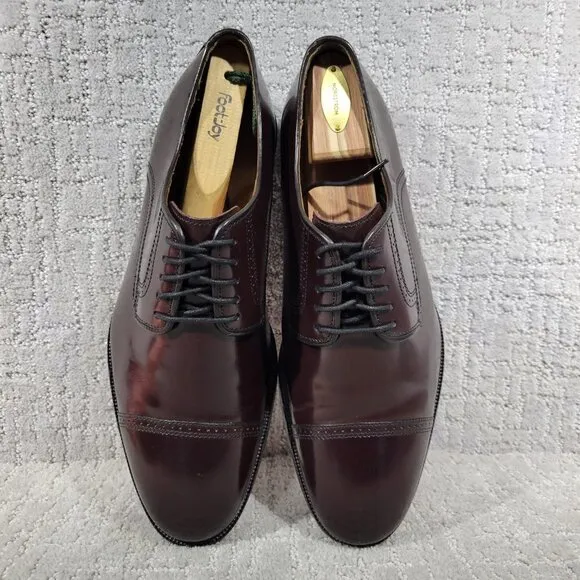 Johnston &amp; Murphy Bradford Men's 11 3E Red Burgundy Leather Cap Toe Oxford Shoes