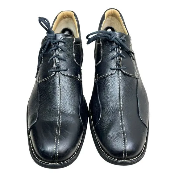 Johnston &amp; Murphy Mens Oxford Dress Shoes Black Sheepskin Leather Lace Up Sz 13M