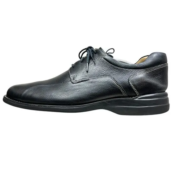 Johnston &amp; Murphy Mens Oxford Dress Shoes Black Sheepskin Leather Lace Up Sz 13M