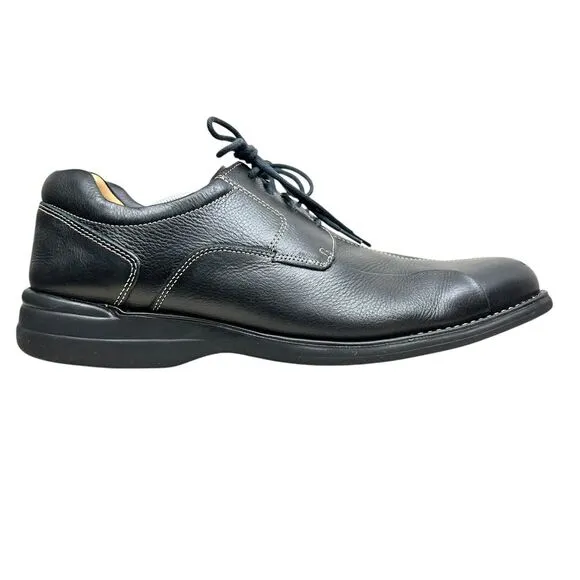 Johnston &amp; Murphy Mens Oxford Dress Shoes Black Sheepskin Leather Lace Up Sz 13M