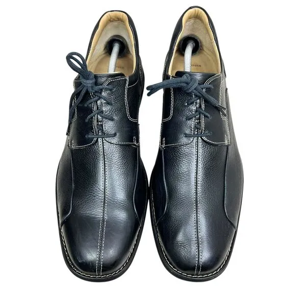 Johnston &amp; Murphy Mens Oxford Dress Shoes Black Sheepskin Leather Lace Up Sz 13M
