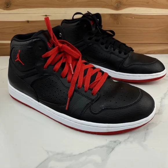 Jordan Nike Access Basketball Shoes Black/Gym Red/White Size 11.5