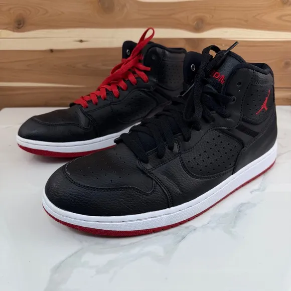 Jordan Nike Access Basketball Shoes Black/Gym Red/White Size 11.5