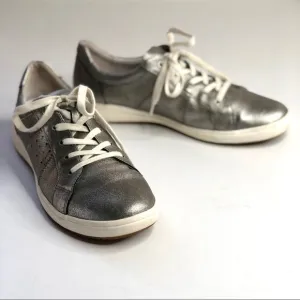 Josef Seibel metallic silver sneakers orthopedic liners comfort shoes size 41