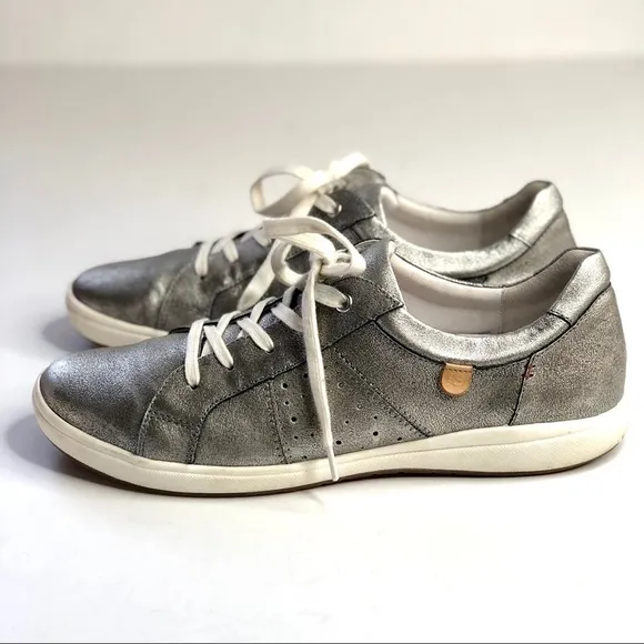 Josef Seibel metallic silver sneakers orthopedic liners comfort shoes size 41