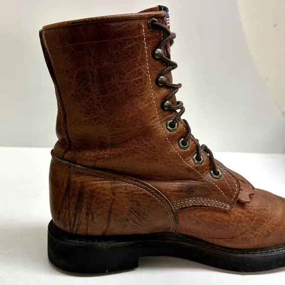 Justin L0762 Womens Comfort Work Boots Conductor Copper Brown Made in USA 10