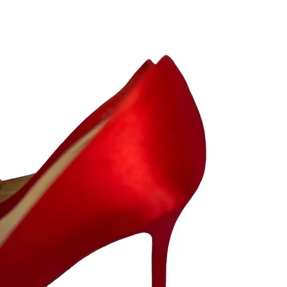 Kate Spade Red Satin Heels with Rosette Sz. 6