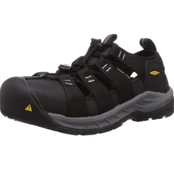 KEEN ATLANTA II COOLER Steel Toe‎ Work Shoes Sandals Black Men's 12 EE Wide