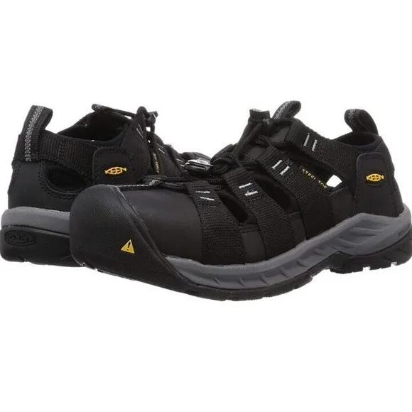 KEEN ATLANTA II COOLER Steel Toe‎ Work Shoes Sandals Black Men's 12 EE Wide