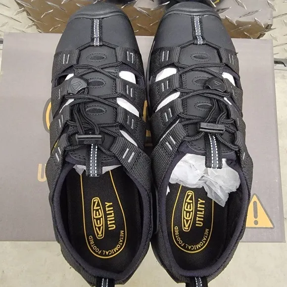 KEEN ATLANTA II COOLER Steel Toe‎ Work Shoes Sandals Black Men's 12 EE Wide