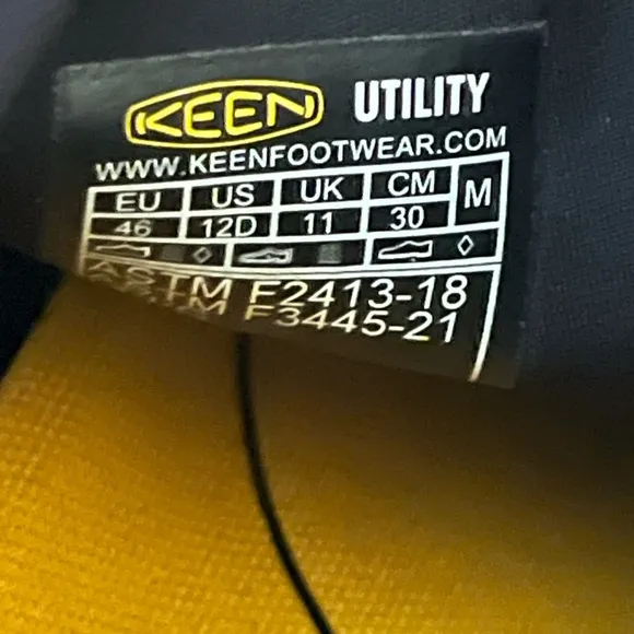 Keen Black Steel Toe Safety Shoes Sz 12D