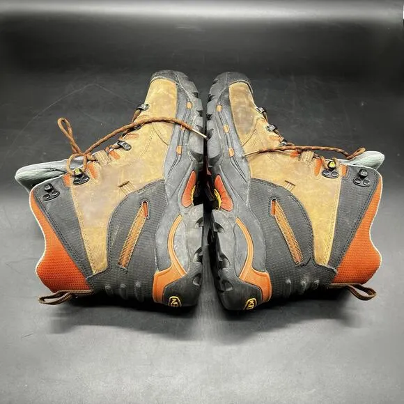KEEN Boots Men 11 Pittsburgh Waterproof 6&quot; Safety Toe Brown Leather Orange
