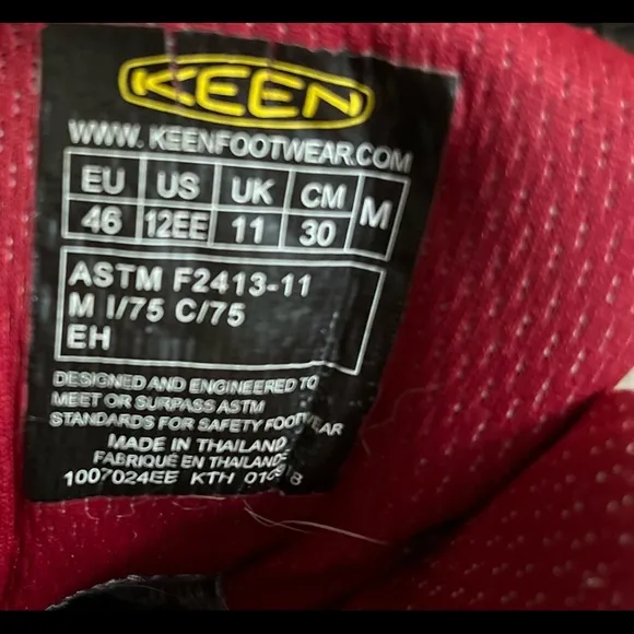 Keen Brown Leather Safety Toe Boots Size 12EE