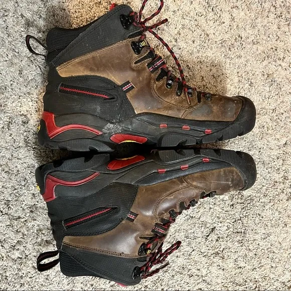 Keen Brown Leather Safety Toe Boots Size 12EE