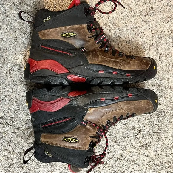 Keen Brown Leather Safety Toe Boots Size 12EE
