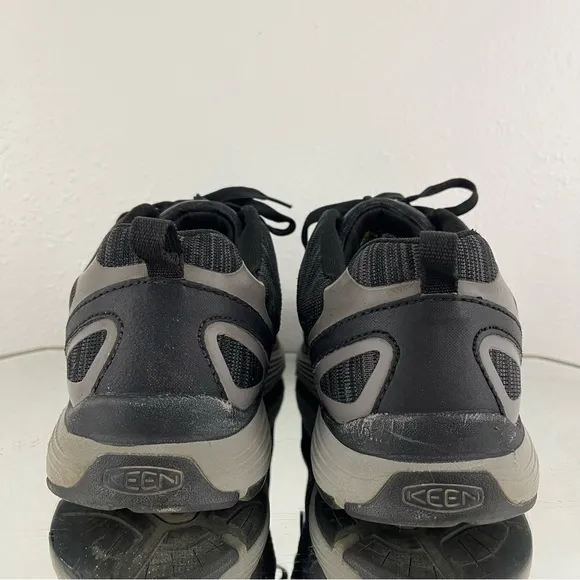 KEEN Mens Black Grey Sparta Utility Aluminum Toe Lace Up Work Shoe Sneakers