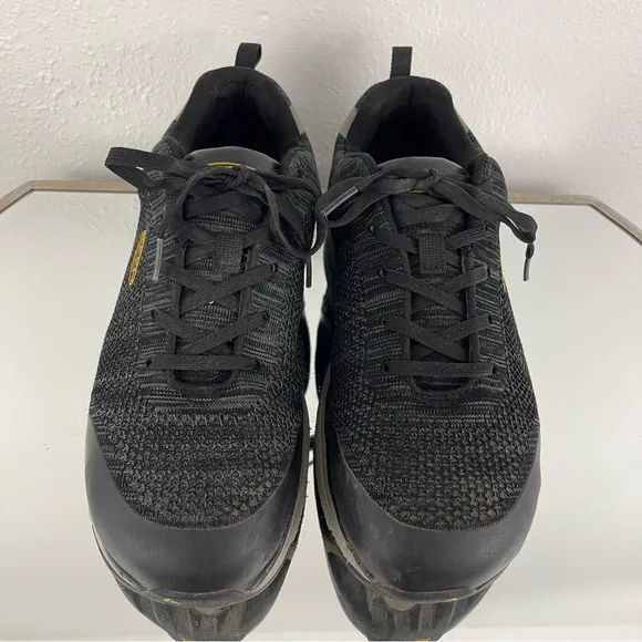 KEEN Mens Black Grey Sparta Utility Aluminum Toe Lace Up Work Shoe Sneakers
