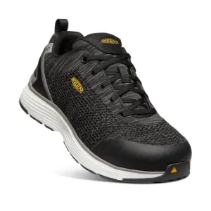 KEEN Mens Black Grey Sparta Utility Aluminum Toe Lace Up Work Shoe Sneakers