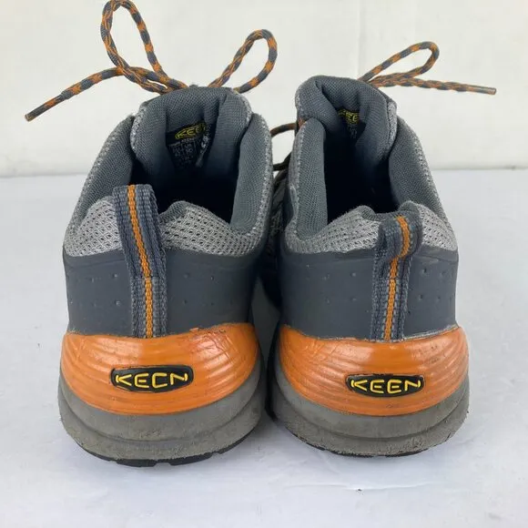 Keen Mens Sz 9D Utility Work Shoes Steel Toe Leather Mesh Brown Lace Up EH