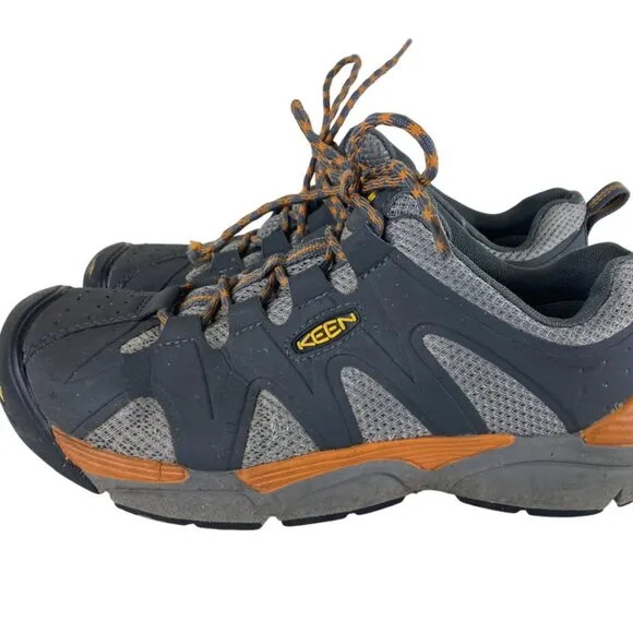 Keen Mens Sz 9D Utility Work Shoes Steel Toe Leather Mesh Brown Lace Up EH