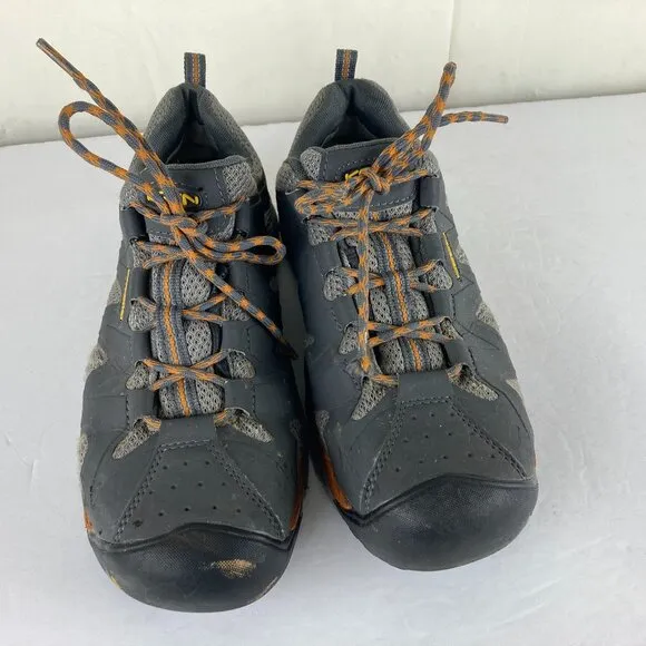 Keen Mens Sz 9D Utility Work Shoes Steel Toe Leather Mesh Brown Lace Up EH