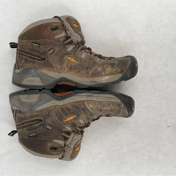 KEEN Mens Utility Detroit XT Mid top Waterproof Work boot Black/olive/brown 10.5