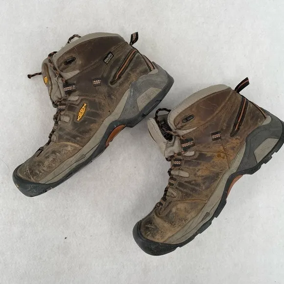 KEEN Mens Utility Detroit XT Mid top Waterproof Work boot Black/olive/brown 10.5