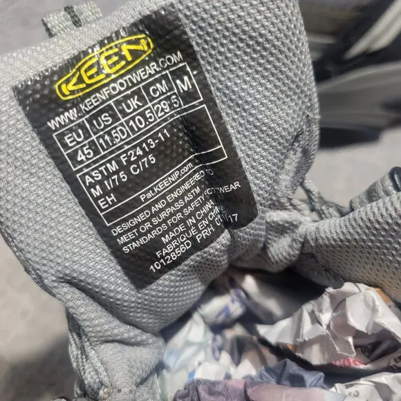 Keen Utility Flint Men's 11.5 M Gray Leather Steel Toe Electrical Hazard Shoes