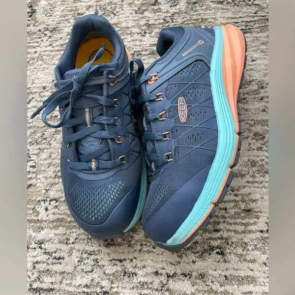 KEEN Utility ReGEN Steel Toe Sneaker Shoes Womens Size 8 Hiking Lace Up Blue