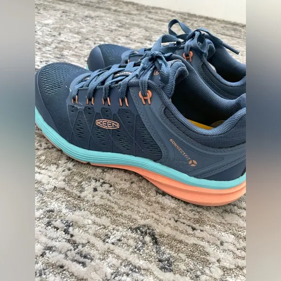 KEEN Utility ReGEN Steel Toe Sneaker Shoes Womens Size 8 Hiking Lace Up Blue