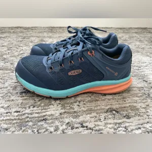 KEEN Utility ReGEN Steel Toe Sneaker Shoes Womens Size 8 Hiking Lace Up Blue