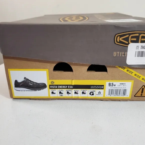 Keen Vista Energy ESD Carbon-Fiber Toe Utility Shoes Black Blue Size 9.5W