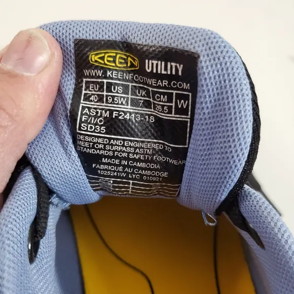 Keen Vista Energy ESD Carbon-Fiber Toe Utility Shoes Black Blue Size 9.5W