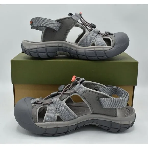 Keen Womens Size 10.5 Ravine H2 Steel Grey Coral Sport Sandals Shoes