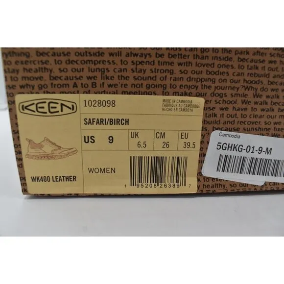 Keen Womens Size 9 WK400 Leather Safari Birch Walking Shoes Sneakers