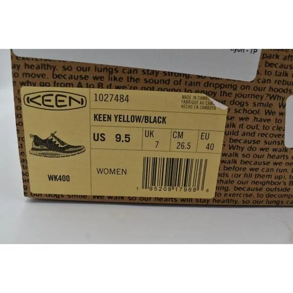Keen Womens Size 9.5 WK400 Yellow Black Walking Shoes Sneakers