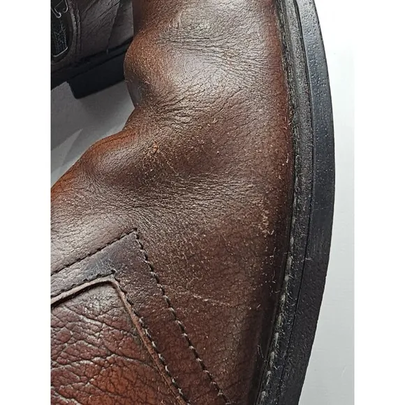 Knapp Shoes Men's Steel Toed Zip Boots Brown Leather w/Oil Pro Soles SZ 7 1/2 EE